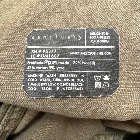 SANCTUARY Army Green Pants w/ Zipper Detail - Size 31 - Picture 10 of 11